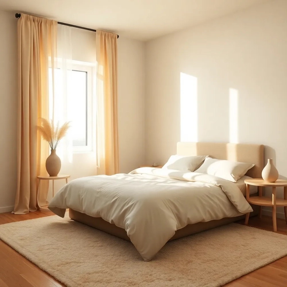 Beżowa sypialnia inspiracje