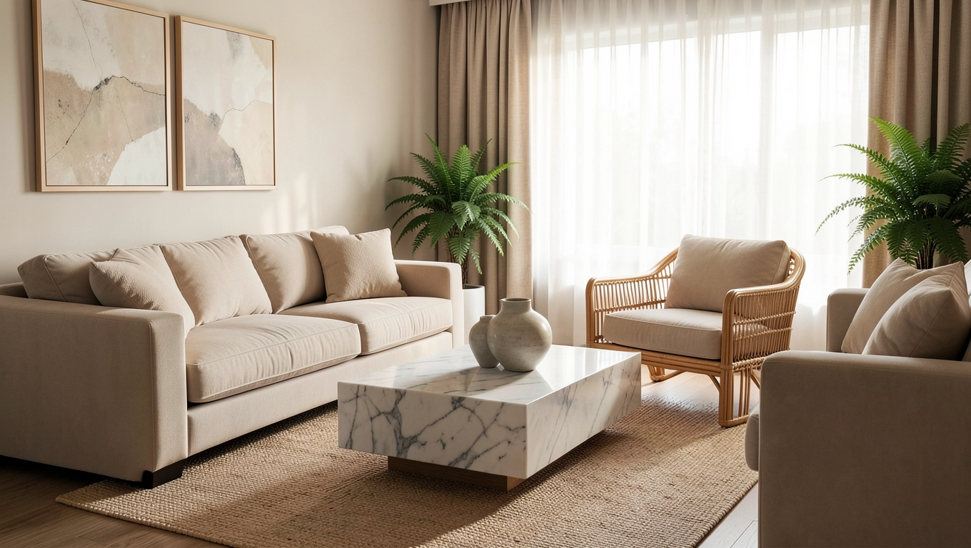 Beżowy salon inspiracje