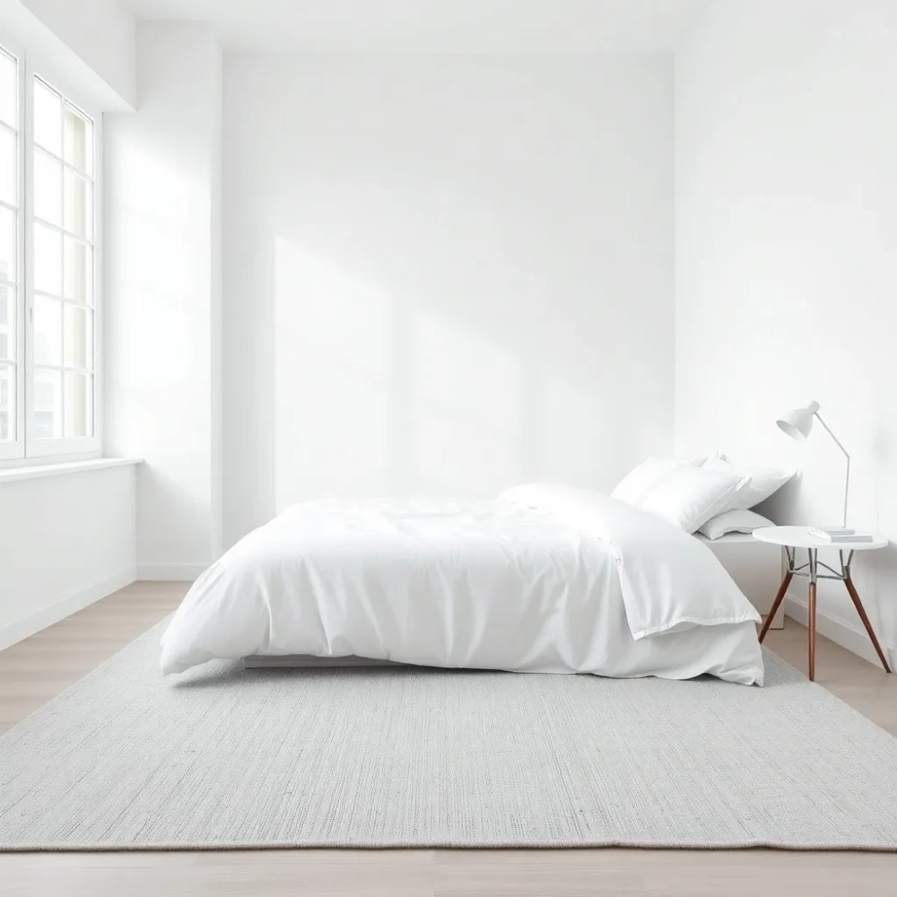 białoszara sypialnia jakie dodatki