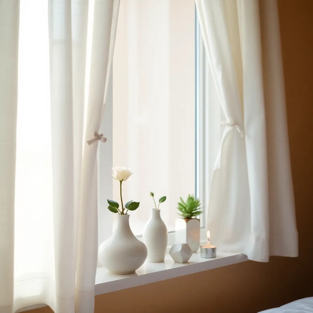 Dekoracja okna w małej sypialni