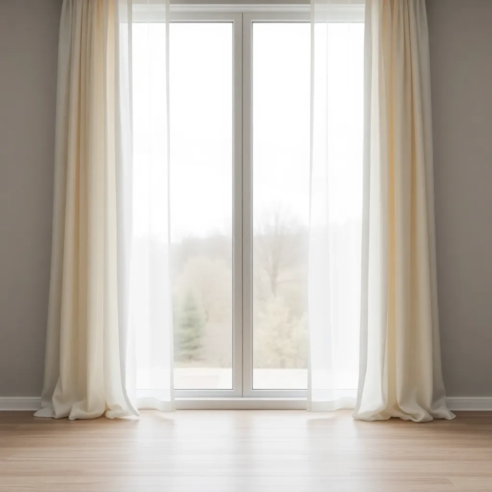 Dwa okna w salonie jakie firany