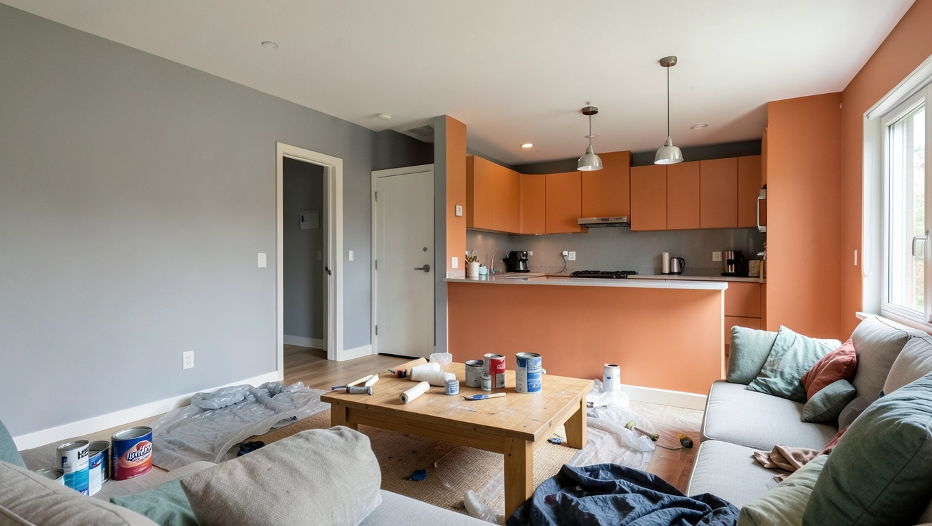 Jak pomalować salon z aneksem kuchennym