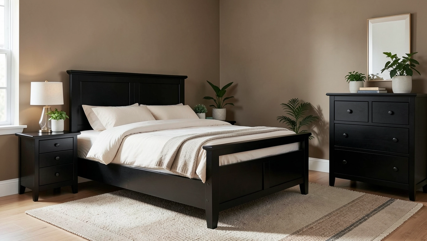 Jaki kolor ścian do czarnych mebli w sypialni