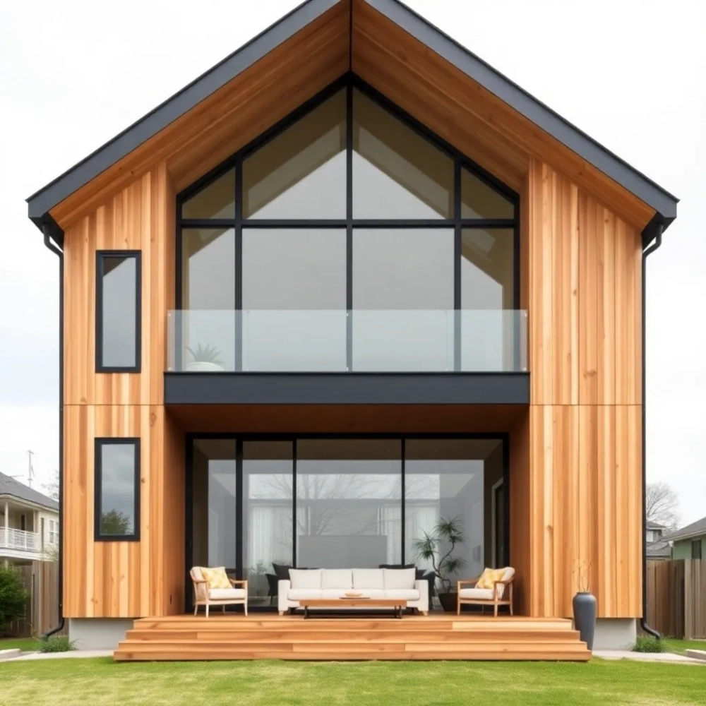 Mały dom z wysokim salonem