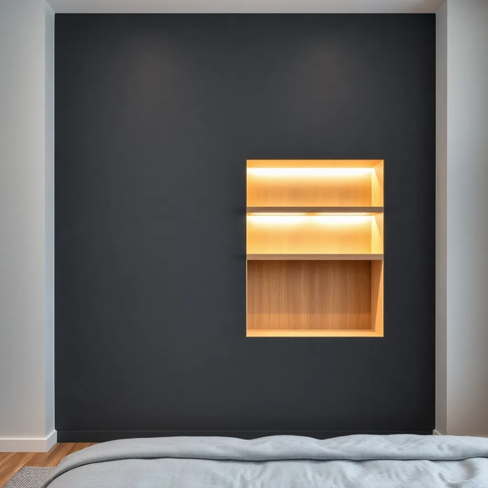 Nowoczesna ściana w sypialni