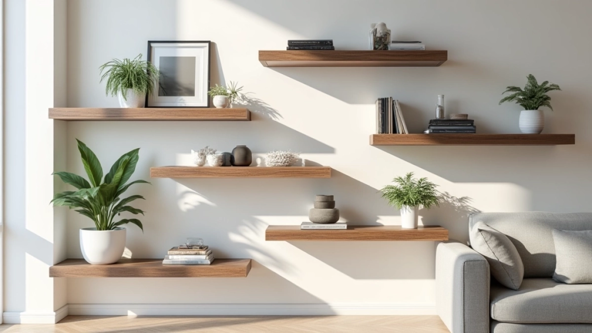 Nowoczesne półki wiszące do salonu