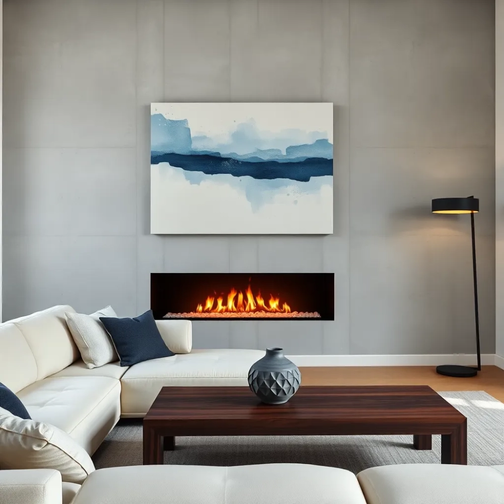 Nowoczesny kominek w salonie