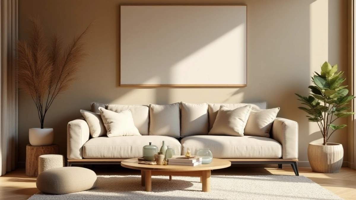 Nowoczesny salon beżowy