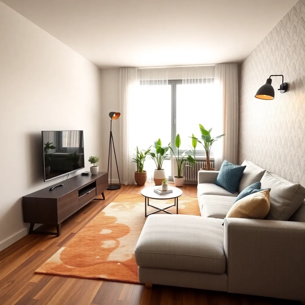 Nowoczesny salon w bloku