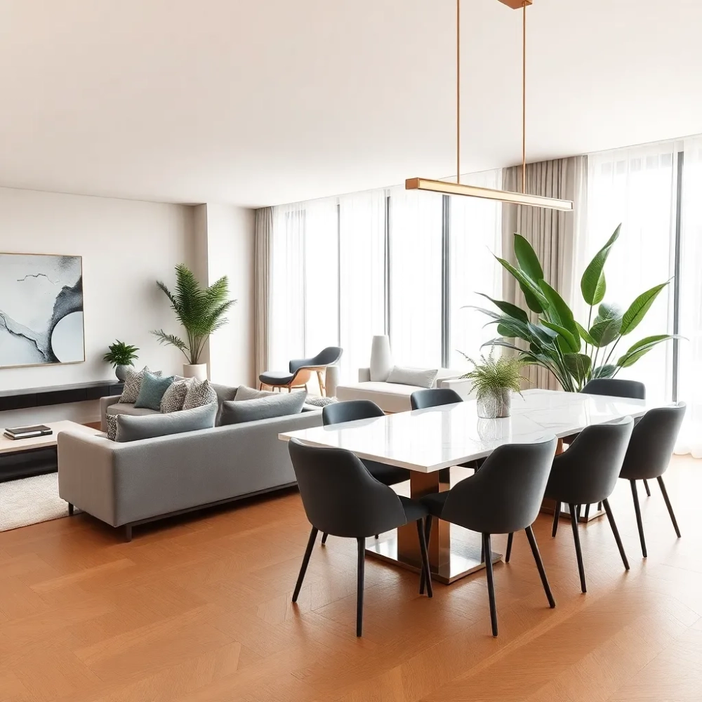 Nowoczesny salon z jadalnią