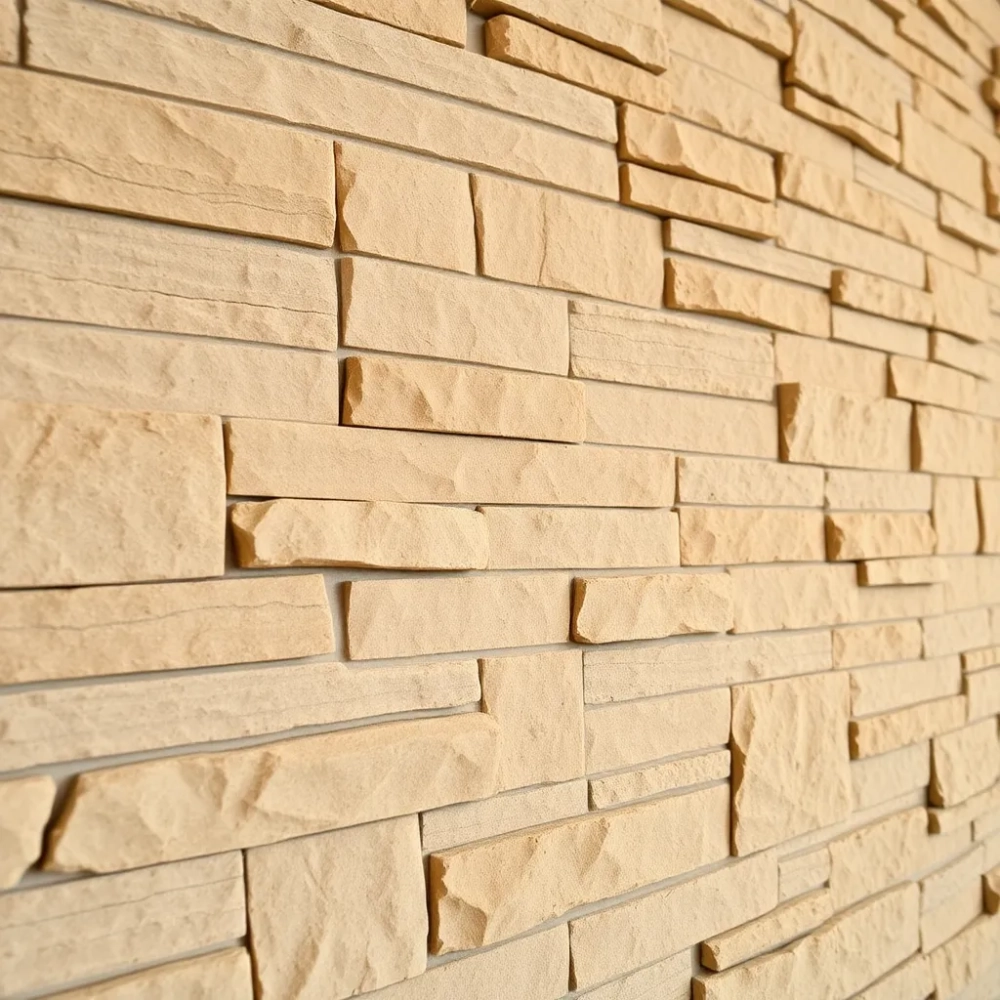 Piaskowiec na ścianę w salonie