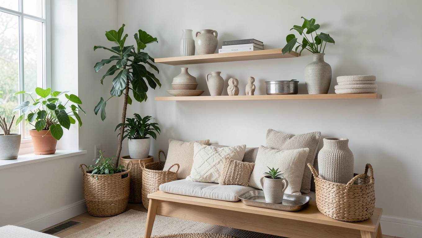 Salon beżowobrązowy jakie dodatki