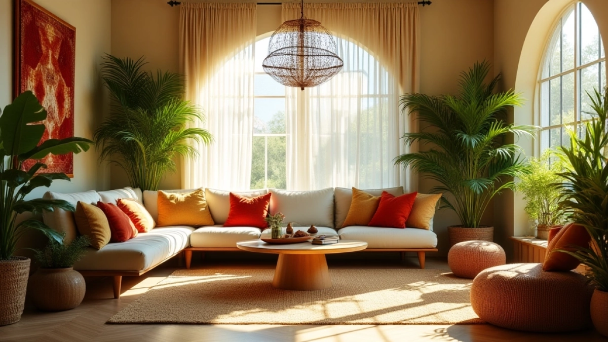 Salon boho  inspiracje