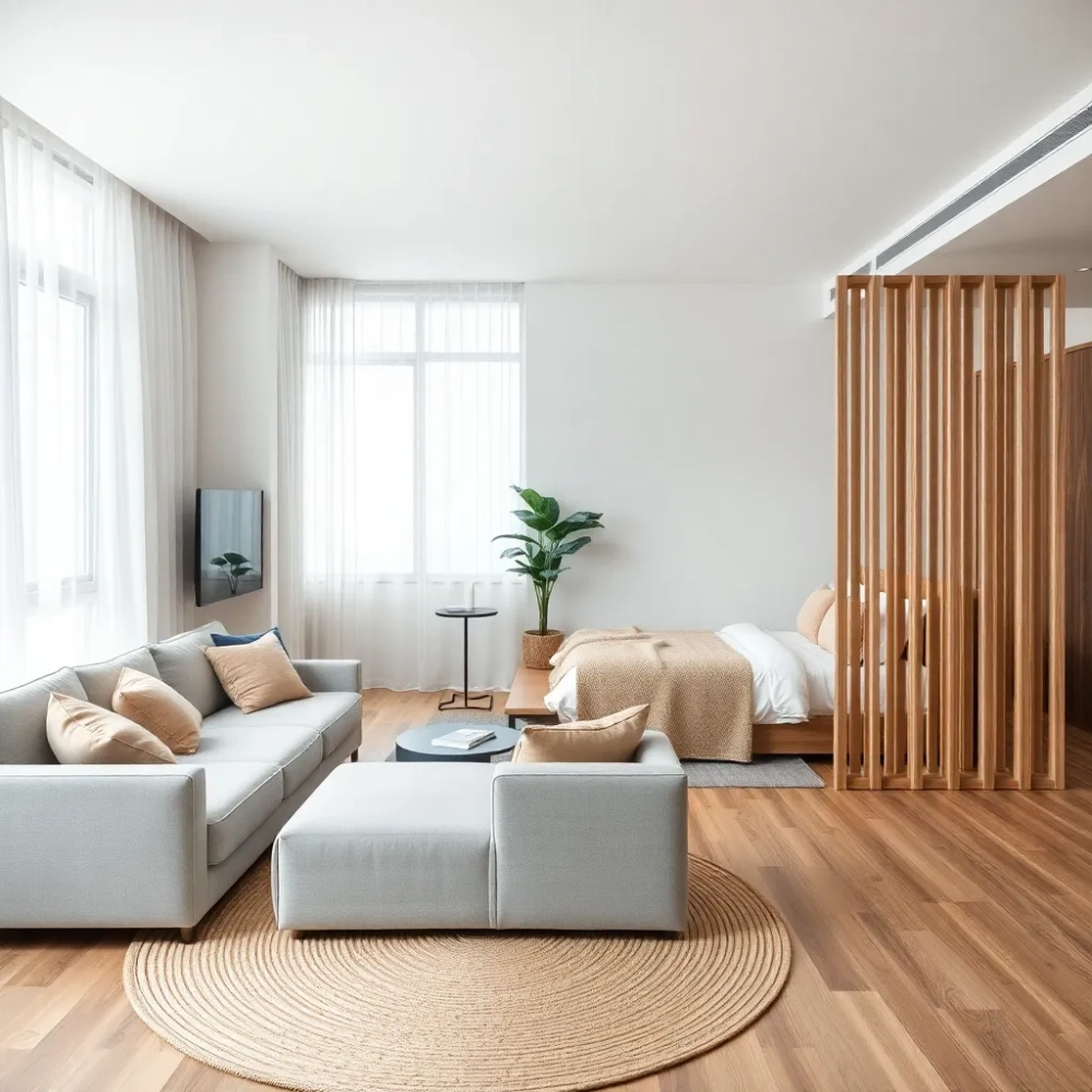 Salon i sypialnia w jednym