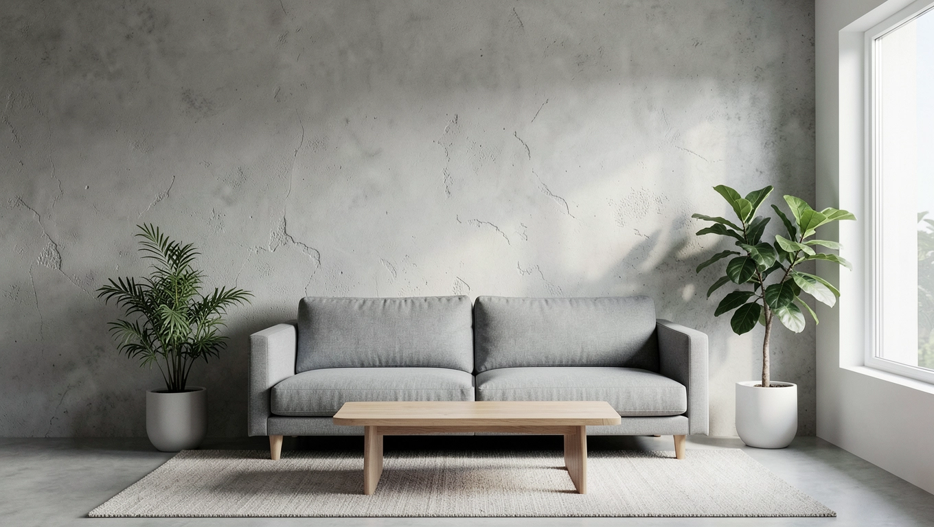 Ściana betonowa w salonie jak zrobić