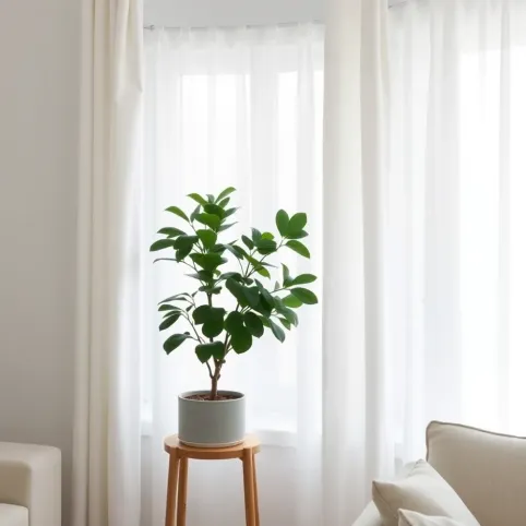 Aranżacja okna w salonie w bloku