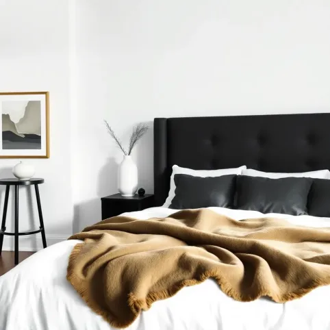 Biało czarna sypialnia jakie dodatki