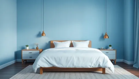 Błękitna sypialnia inspiracje