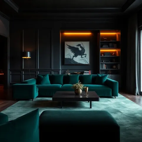 Ciemny salon inspiracje