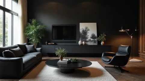 Czarne meble do salonu inspiracje