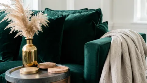 Dodatki do butelkowej zieleni salon