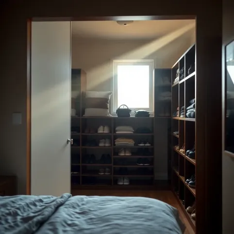 Garderoba w sypialni za ścianką wymiary