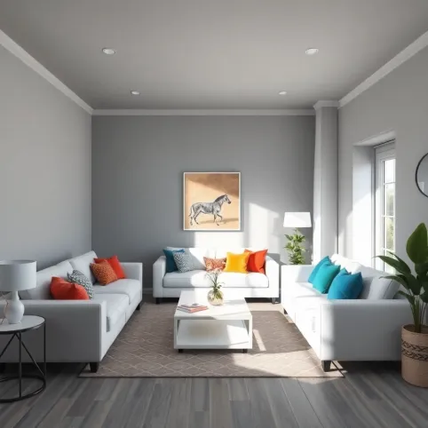Jak rozjaśnić szary salon