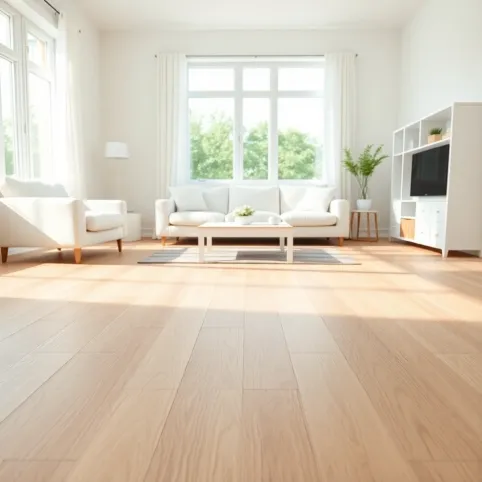 Jaka podłoga do białych mebli w salonie