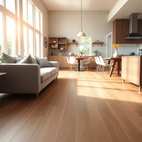 jaką podłoga do salonu z aneksem