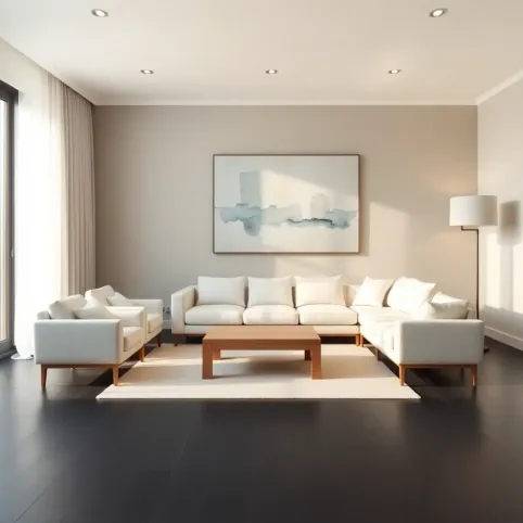 Jakie meble do salonu z ciemną podłoga
