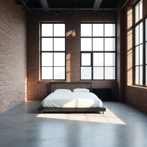 Loftowa sypialnia inspiracje