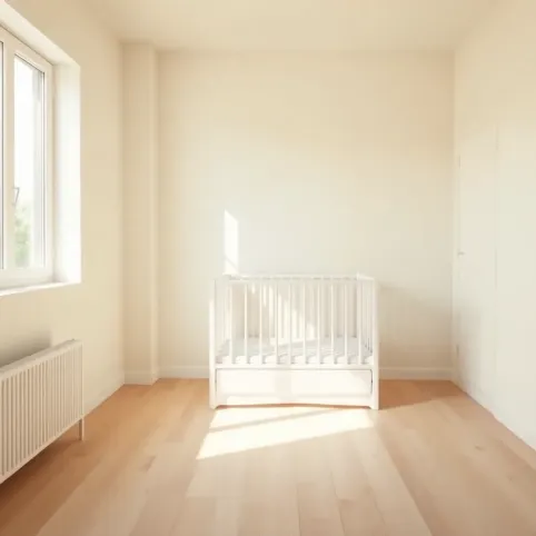 Mala sypialnia z łóżeczkiem dla dziecka