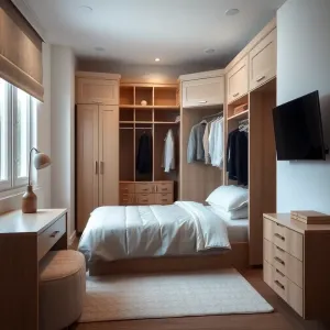 Mała sypialnia z szafą