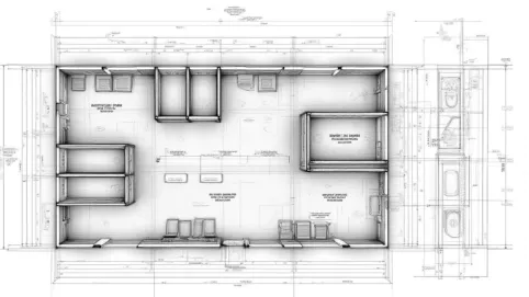 narysować projekt salonu fryzjerskiego rysunek
