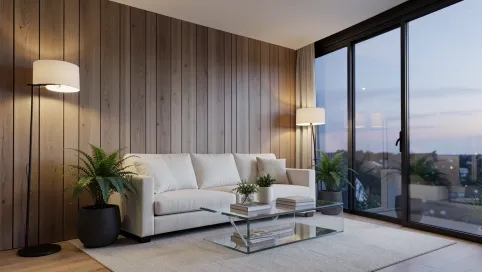 Nowoczesna boazeria w salonie