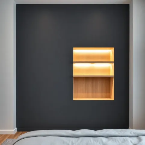 Nowoczesna ściana w sypialni