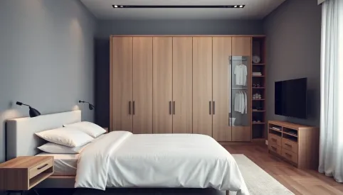 Nowoczesna sypialnia z garderobą