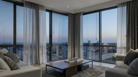 Nowoczesne dekoracje okien w salonie