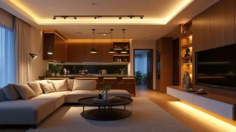 Nowoczesne oświetlenie salonu