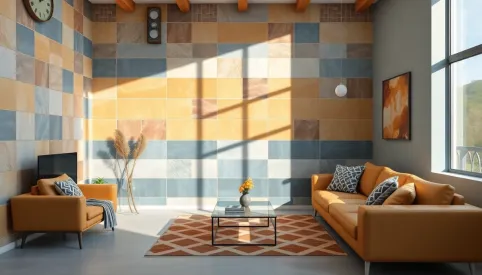 Nowoczesne płytki do salonu na ścianę