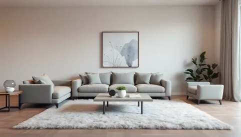 Nowoczesny salon szaro beżowy