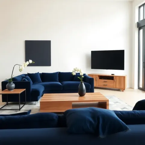 Nowoczesny salon z granatem