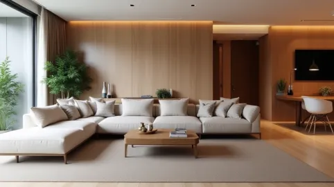 Nowoczesny salon z jadalnią aranżacje