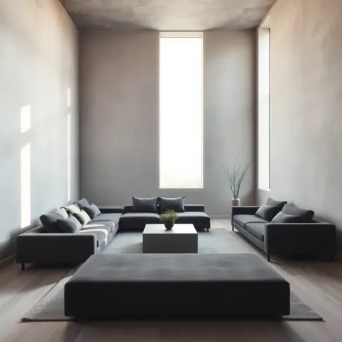 Nowoczesny szary salon