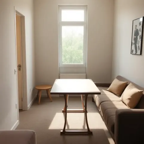 Rozkładany stół do małego salonu