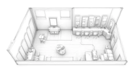 rysunek salonu fryzjerskiego