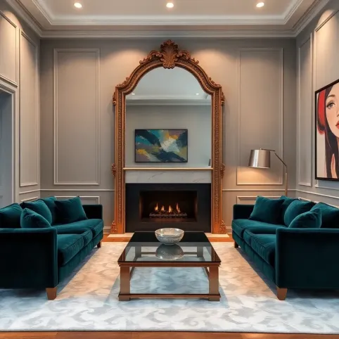 Salon styl klasyczny z nowoczesnym
