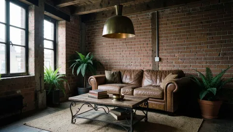 Salon w stylu loft vintage