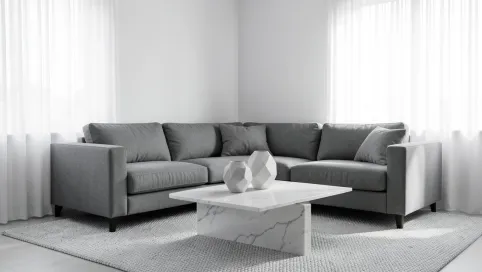 Salon w szarościach i beżach