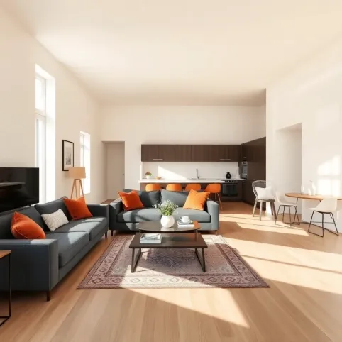 Salon z aneksem 30m2